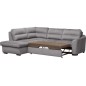 - Canapé d'angle convertible en tissu velours luxe 5 places, RICO, gris foncé, angle gauche - Canapé d'angle convertible en tissu velours luxe 5 places, RICO, gris foncé, angle gauche