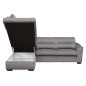 - Canapé d'angle convertible en tissu velours luxe 5 places, RICO, gris foncé, angle gauche - Canapé d'angle convertible en tissu velours luxe 5 places, RICO, gris foncé, angle gauche