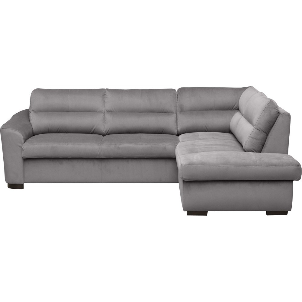 Canapé d'angle convertible en tissu velours luxe 5 places, RICO gris foncé, angle droit Canapé d'angle convertible en tissu velours luxe 5 places, RICO gris foncé, angle droit