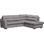 Canapé d'angle convertible en tissu velours luxe 5 places, RICO gris foncé, angle droit Canapé d'angle convertible en tissu velours luxe 5 places, RICO gris foncé, angle droit