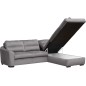 Canapé d'angle convertible en tissu velours luxe 5 places, RICO gris foncé, angle droit Canapé d'angle convertible en tissu velours luxe 5 places, RICO gris foncé, angle droit