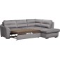 Canapé d'angle convertible en tissu velours luxe 5 places, RICO gris foncé, angle droit Canapé d'angle convertible en tissu velours luxe 5 places, RICO gris foncé, angle droit