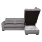 Canapé d'angle convertible en tissu velours luxe 5 places, RICO gris foncé, angle droit Canapé d'angle convertible en tissu velours luxe 5 places, RICO gris foncé, angle droit