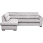 Canapé d'angle convertible en tissu velours luxe 5 places, RICO, gris clair, angle gauche Canapé d'angle convertible en tissu velours luxe 5 places, RICO, gris clair, angle gauche
