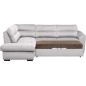Canapé d'angle convertible en tissu velours luxe 5 places, RICO, gris clair, angle gauche Canapé d'angle convertible en tissu velours luxe 5 places, RICO, gris clair, angle gauche
