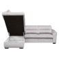 Canapé d'angle convertible en tissu velours luxe 5 places, RICO, gris clair, angle gauche Canapé d'angle convertible en tissu velours luxe 5 places, RICO, gris clair, angle gauche