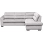 Canapé d'angle convertible en tissu velours luxe 5 places, RICO, gris clair, angle droit Canapé d'angle convertible en tissu velours luxe 5 places, RICO, gris clair, angle droit