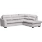 Canapé d'angle convertible en tissu velours luxe 5 places, RICO, gris clair, angle droit Canapé d'angle convertible en tissu velours luxe 5 places, RICO, gris clair, angle droit