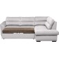 Canapé d'angle convertible en tissu velours luxe 5 places, RICO, gris clair, angle droit Canapé d'angle convertible en tissu velours luxe 5 places, RICO, gris clair, angle droit