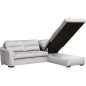 Canapé d'angle convertible en tissu velours luxe 5 places, RICO, gris clair, angle droit Canapé d'angle convertible en tissu velours luxe 5 places, RICO, gris clair, angle droit