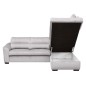 Canapé d'angle convertible en tissu velours luxe 5 places, RICO, gris clair, angle droit Canapé d'angle convertible en tissu velours luxe 5 places, RICO, gris clair, angle droit