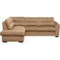 Canapé d'angle convertible en tissu velours luxe 5 places, RICO, marron, angle gauche Canapé d'angle convertible en tissu velours luxe 5 places, RICO, marron, angle gauche