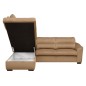Canapé d'angle convertible en tissu velours luxe 5 places, RICO, marron, angle gauche Canapé d'angle convertible en tissu velours luxe 5 places, RICO, marron, angle gauche