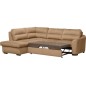 Canapé d'angle convertible en tissu velours luxe 5 places, RICO, marron, angle gauche Canapé d'angle convertible en tissu velours luxe 5 places, RICO, marron, angle gauche