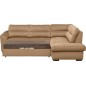Canapé d'angle convertible en tissu velours luxe 5 places, RICO, marron, angle droit Canapé d'angle convertible en tissu velours luxe 5 places, RICO, marron, angle droit