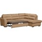 Canapé d'angle convertible en tissu velours luxe 5 places, RICO, marron, angle droit Canapé d'angle convertible en tissu velours luxe 5 places, RICO, marron, angle droit