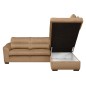 Canapé d'angle convertible en tissu velours luxe 5 places, RICO, marron, angle droit Canapé d'angle convertible en tissu velours luxe 5 places, RICO, marron, angle droit