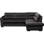 Canapé d'angle convertible en tissu velours luxe 5 places, RICO, noir, angle droit Canapé d'angle convertible en tissu velours luxe 5 places, RICO, noir, angle droit