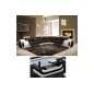 Solde de paiement: Canapé d'angle en cuir italien : 5/6 places petit excelia, noir et blanc, angle droit, Superbe table basse ca