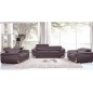 Ensemble Canapé 3 places et 2 places et fauteuil 1 place en cuir italien buffle ITALINA, chocolat avec surpiqure blanche Ensemble Canapé 3 places et 2 places et fauteuil 1 place en cuir italien buffle ITALINA, chocolat avec surpiqure blanche