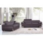 Ensemble Canapé 3 places et 2 places et fauteuil 1 place en cuir italien buffle ITALINA, chocolat avec surpiqure blanche Ensemble Canapé 3 places et 2 places et fauteuil 1 place en cuir italien buffle ITALINA, chocolat avec surpiqure blanche