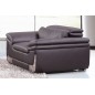 Ensemble Canapé 3 places et 2 places et fauteuil 1 place en cuir italien buffle ITALINA, chocolat avec surpiqure blanche Ensemble Canapé 3 places et 2 places et fauteuil 1 place en cuir italien buffle ITALINA, chocolat avec surpiqure blanche