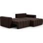 Canapé d'angle convertible en velours luxe 5 places, coffre - chocolat, angle droit (vu de face), BONO Canapé d'angle convertible en velours luxe 5 places, coffre - chocolat, angle droit (vu de face), BONO