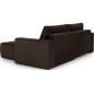 Canapé d'angle convertible en velours luxe 5 places, coffre - chocolat, angle droit (vu de face), BONO Canapé d'angle convertible en velours luxe 5 places, coffre - chocolat, angle droit (vu de face), BONO