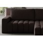 Canapé d'angle convertible en velours luxe 5 places, coffre - chocolat, angle droit (vu de face), BONO Canapé d'angle convertible en velours luxe 5 places, coffre - chocolat, angle droit (vu de face), BONO