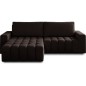 - Canapé d'angle convertible en velours luxe 5 places et coffre, chocolat, angle gauche (vu de face) BONO - Canapé d'angle convertible en velours luxe 5 places et coffre, chocolat, angle gauche (vu de face) BONO