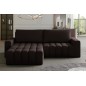 - Canapé d'angle convertible en velours luxe 5 places et coffre, chocolat, angle gauche (vu de face) BONO - Canapé d'angle convertible en velours luxe 5 places et coffre, chocolat, angle gauche (vu de face) BONO