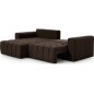 - Canapé d'angle convertible en velours luxe 5 places et coffre, chocolat, angle gauche (vu de face) BONO - Canapé d'angle convertible en velours luxe 5 places et coffre, chocolat, angle gauche (vu de face) BONO