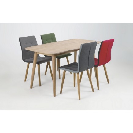 Table à manger design bois massif clair, NAXIS