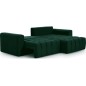 Canapé d'angle convertible en velours luxe 5 places, coffre - vert, angle droit (vu de face), BONO Canapé d'angle convertible en velours luxe 5 places, coffre - vert, angle droit (vu de face), BONO