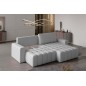 Canapé d'angle convertible en velours luxe 5 places, coffre - vert, angle droit (vu de face), BONO Canapé d'angle convertible en velours luxe 5 places, coffre - vert, angle droit (vu de face), BONO