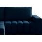 Canapé d'angle convertible en velours luxe 5 places, coffre - bleu foncé, angle gauche (vu de face), BONO Canapé d'angle convertible en velours luxe 5 places, coffre - bleu foncé, angle gauche (vu de face), BONO
