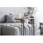 Canapé d'angle convertible en velours luxe 5 places et coffre, gris, angle gauche (vu de face) BONO Canapé d'angle convertible en velours luxe 5 places et coffre, gris, angle gauche (vu de face) BONO