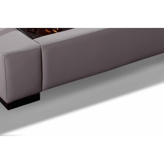 Table basse personalisé en cuir italien ZANA, gris clair REF 4C095