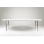 Table à manger design laqué blanc à rallonges, BESINA Table à manger design laqué blanc à rallonges, BESINA