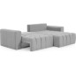 Canapé d'angle convertible en velours luxe 5 places, gris, angle droit (vu de face), BONO Canapé d'angle convertible en velours luxe 5 places, gris, angle droit (vu de face), BONO