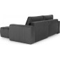 Canapé d'angle convertible en velours luxe 5 places, coffre - gris foncé, angle droit (vu de face), BONO Canapé d'angle convertible en velours luxe 5 places, coffre - gris foncé, angle droit (vu de face), BONO