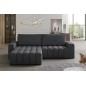 Canapé d'angle convertible en velours luxe 5 places et coffre, gris foncé, angle gauche (vu de face) BONO Canapé d'angle convertible en velours luxe 5 places et coffre, gris foncé, angle gauche (vu de face) BONO