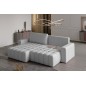 Canapé d'angle convertible en velours luxe 5 places et coffre, gris foncé, angle gauche (vu de face) BONO Canapé d'angle convertible en velours luxe 5 places et coffre, gris foncé, angle gauche (vu de face) BONO