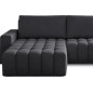 Canapé d'angle convertible en velours luxe 5 places et coffre, gris foncé, angle gauche (vu de face) BONO Canapé d'angle convertible en velours luxe 5 places et coffre, gris foncé, angle gauche (vu de face) BONO