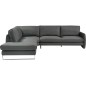 - Canapé d'angle en cuir italien 7 places CHARLES, gris foncé, angle gauche - Canapé d'angle en cuir italien 7 places CHARLES, gris foncé, angle gauche