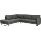 - Canapé d'angle en cuir italien 7 places CHARLES, gris foncé, angle gauche - Canapé d'angle en cuir italien 7 places CHARLES, gris foncé, angle gauche