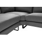 - Canapé d'angle en cuir italien 7 places CHARLES, gris foncé, angle gauche - Canapé d'angle en cuir italien 7 places CHARLES, gris foncé, angle gauche