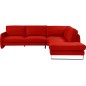 Canapé d'angle en cuir italien 7 places CHARLES, rouge, angle droit Canapé d'angle en cuir italien 7 places CHARLES, rouge, angle droit
