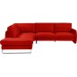 - Canapé d'angle en cuir italien 7 places CHARLES, rouge, angle gauche - Canapé d'angle en cuir italien 7 places CHARLES, rouge, angle gauche