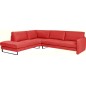 - Canapé d'angle en cuir italien 7 places CHARLES, rouge, angle gauche - Canapé d'angle en cuir italien 7 places CHARLES, rouge, angle gauche